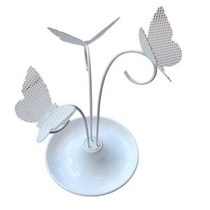 Umbra Meadow Butterfly Mini  Jewelry Stand White Metal EUC
